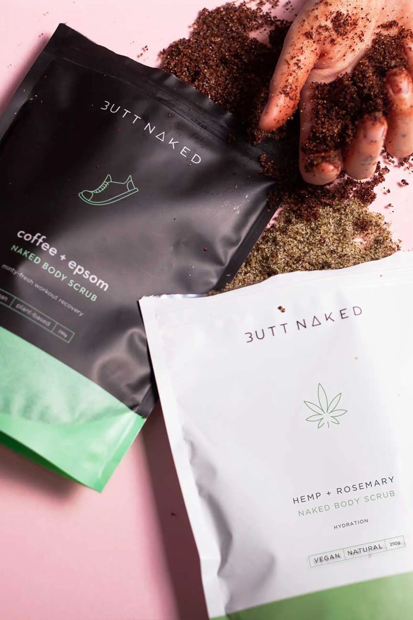 BUTT NAKED Hemp   Rosemary Body Scrub 250g
