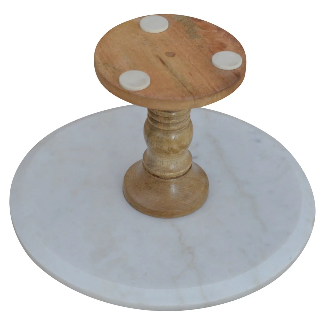 Cake Stand With Marble Top - Light Brown by Couch.com