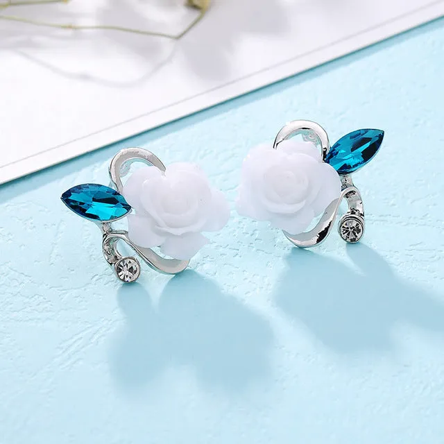 Exquisite quality classic gold-color rose earrings