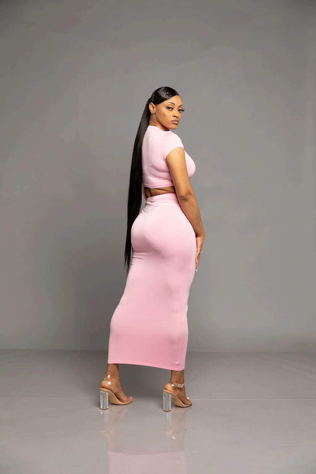 Keeping It Classy Skirt Set- Pink