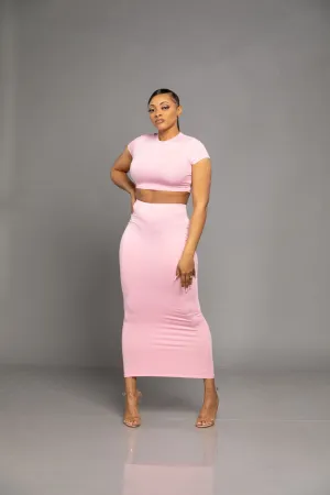 Keeping It Classy Skirt Set- Pink