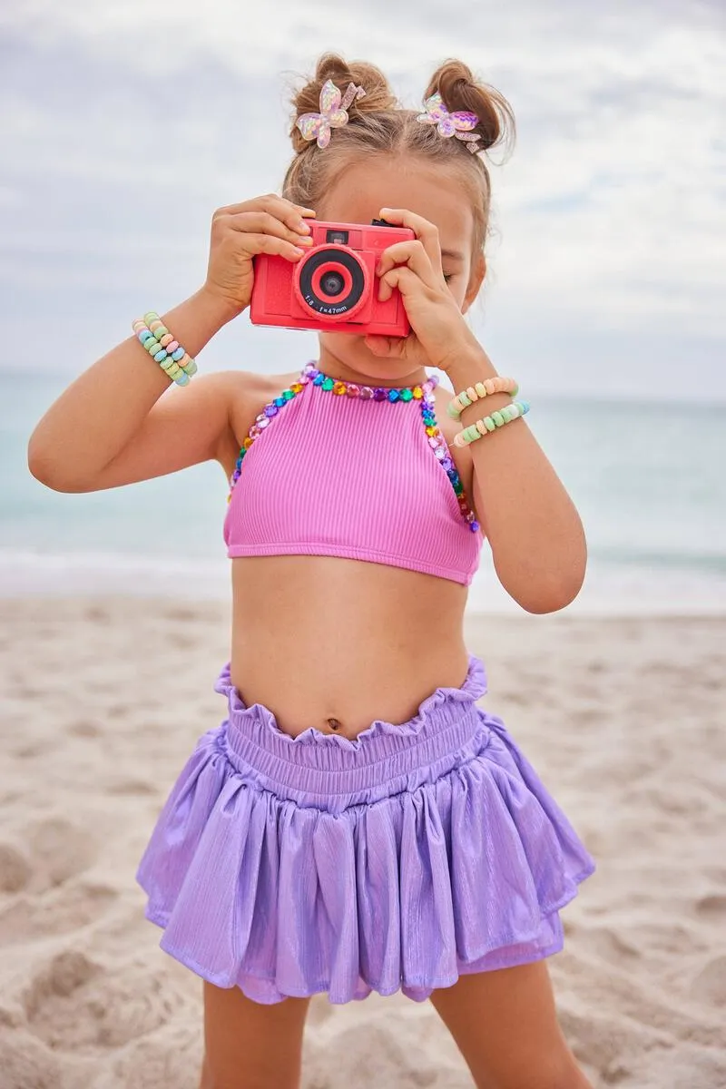 Lola and The Boys - Lavender Metallic Skirt