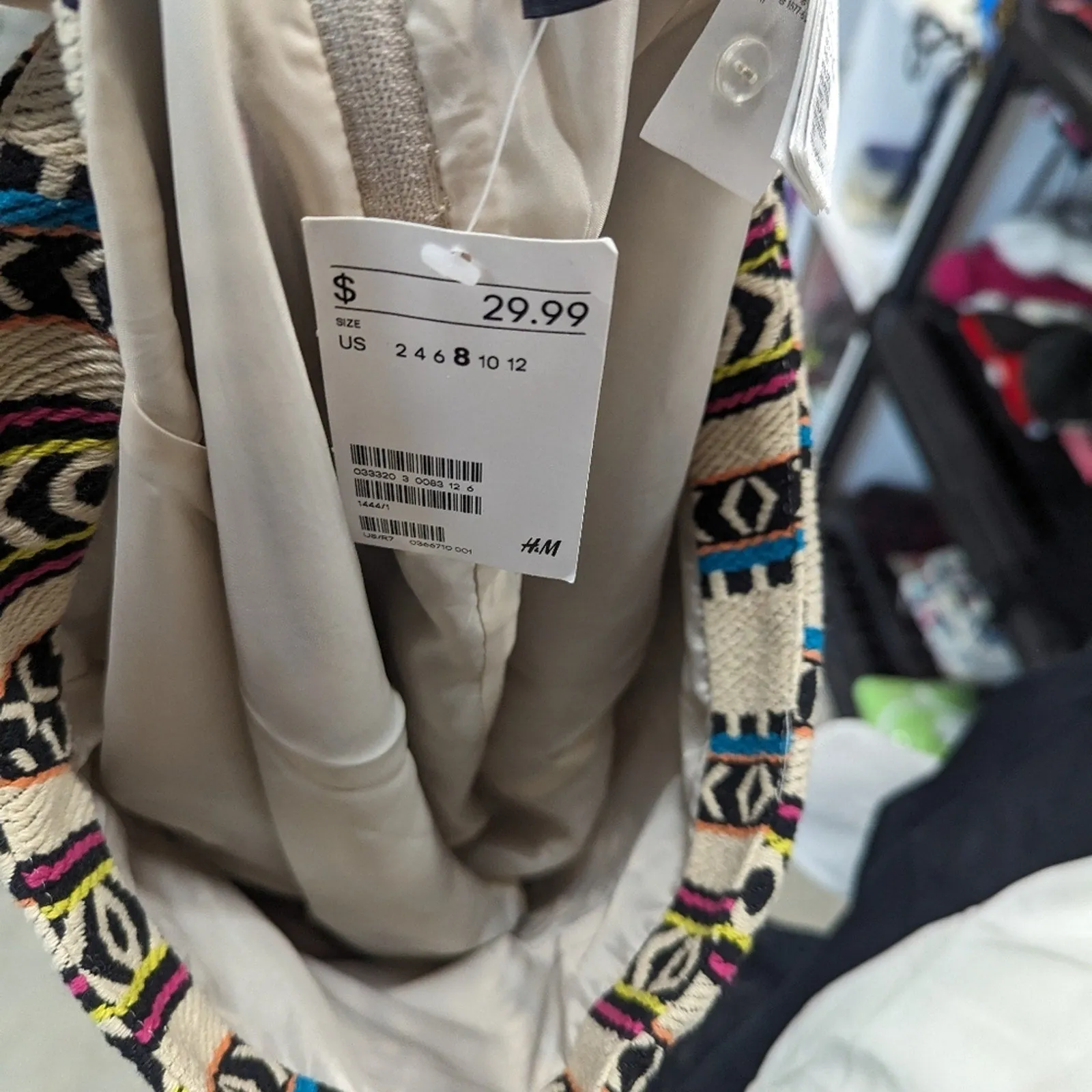 NWT Boho Tribal H & M Canvas Mini Skirt - 8