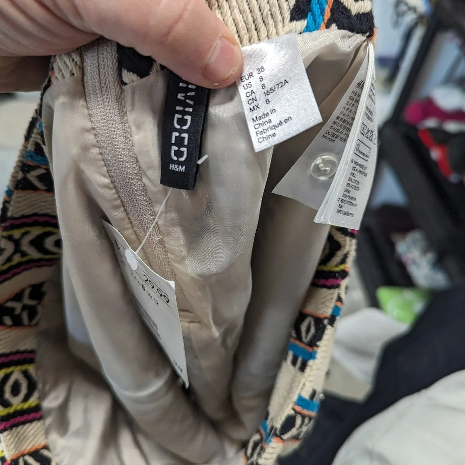 NWT Boho Tribal H & M Canvas Mini Skirt - 8