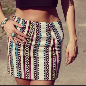 NWT Boho Tribal H & M Canvas Mini Skirt - 8