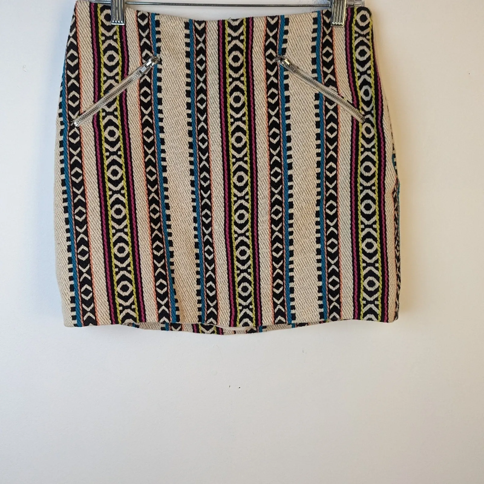 NWT Boho Tribal H & M Canvas Mini Skirt - 8