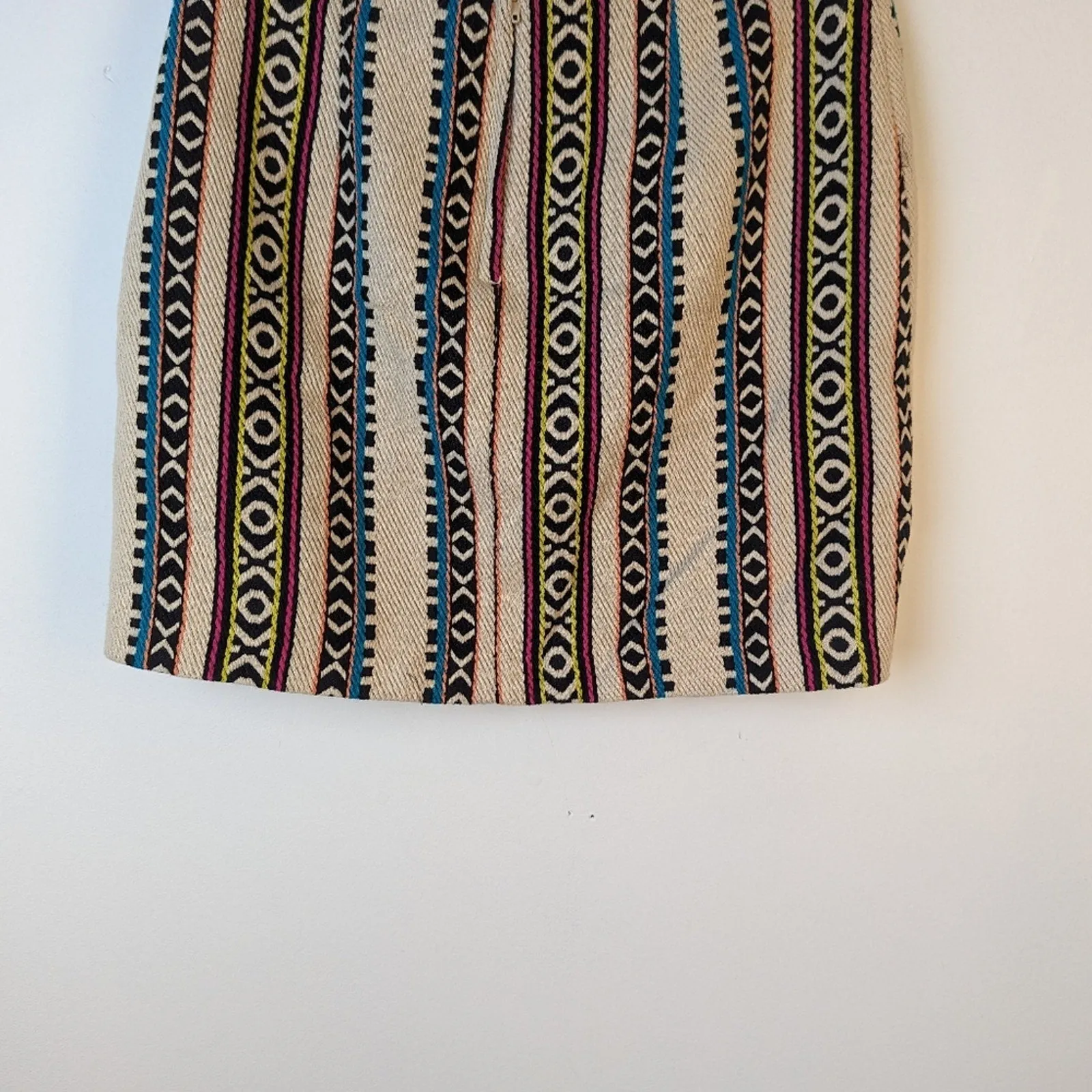 NWT Boho Tribal H & M Canvas Mini Skirt - 8