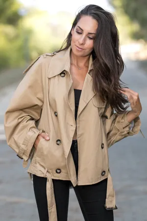 Queencii – Sweden Oversized Trench Jacket Khaki