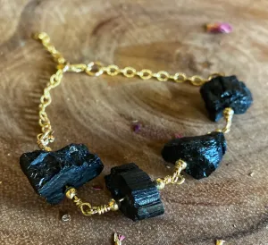 🖤Raw Black tourmaline bracelet 🖤