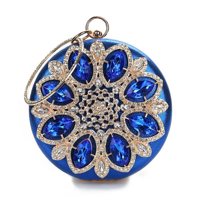 Round Exquisite Crystal Clutch Purse