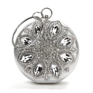 Round Exquisite Crystal Clutch Purse