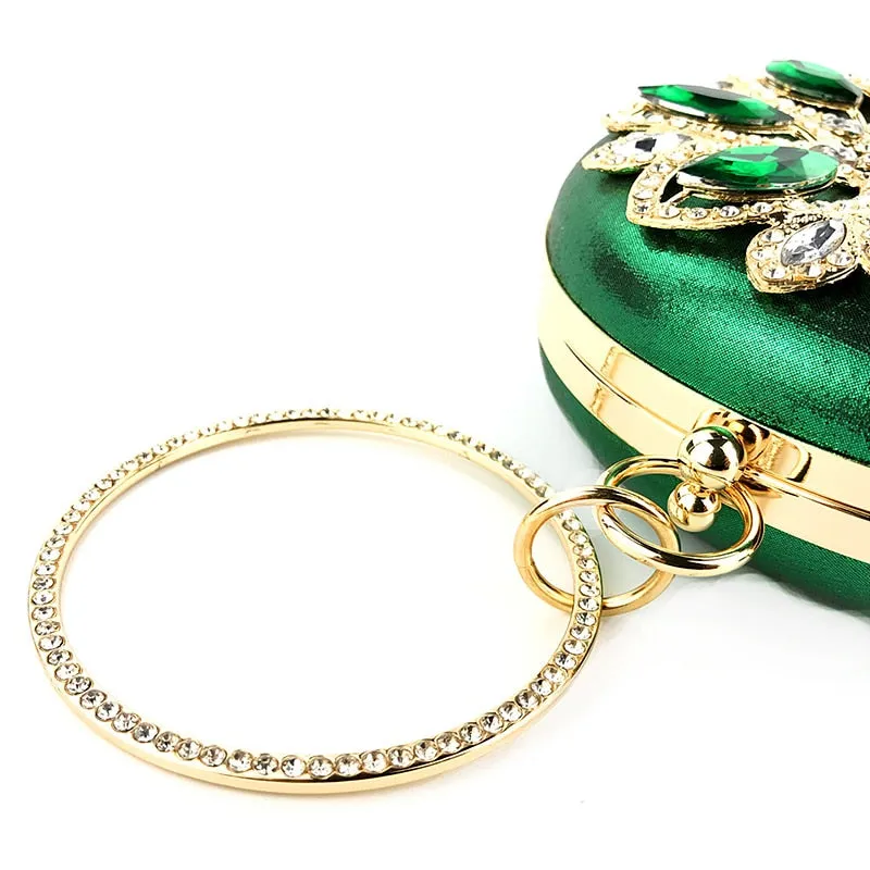 Round Exquisite Crystal Clutch Purse