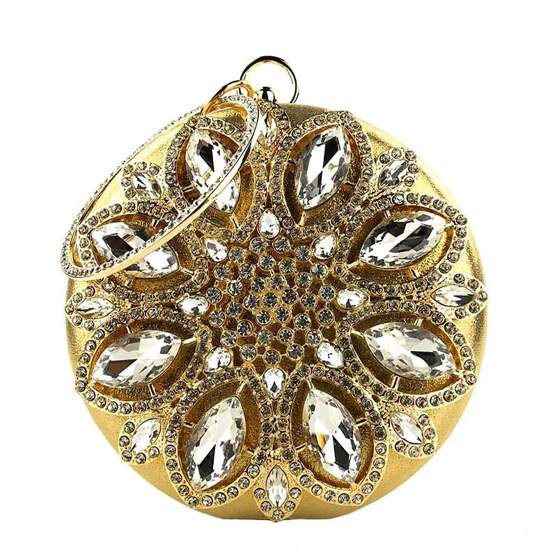 Round Exquisite Crystal Clutch Purse