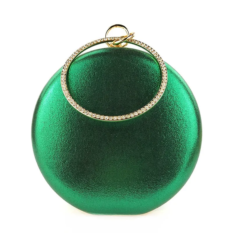 Round Exquisite Crystal Clutch Purse