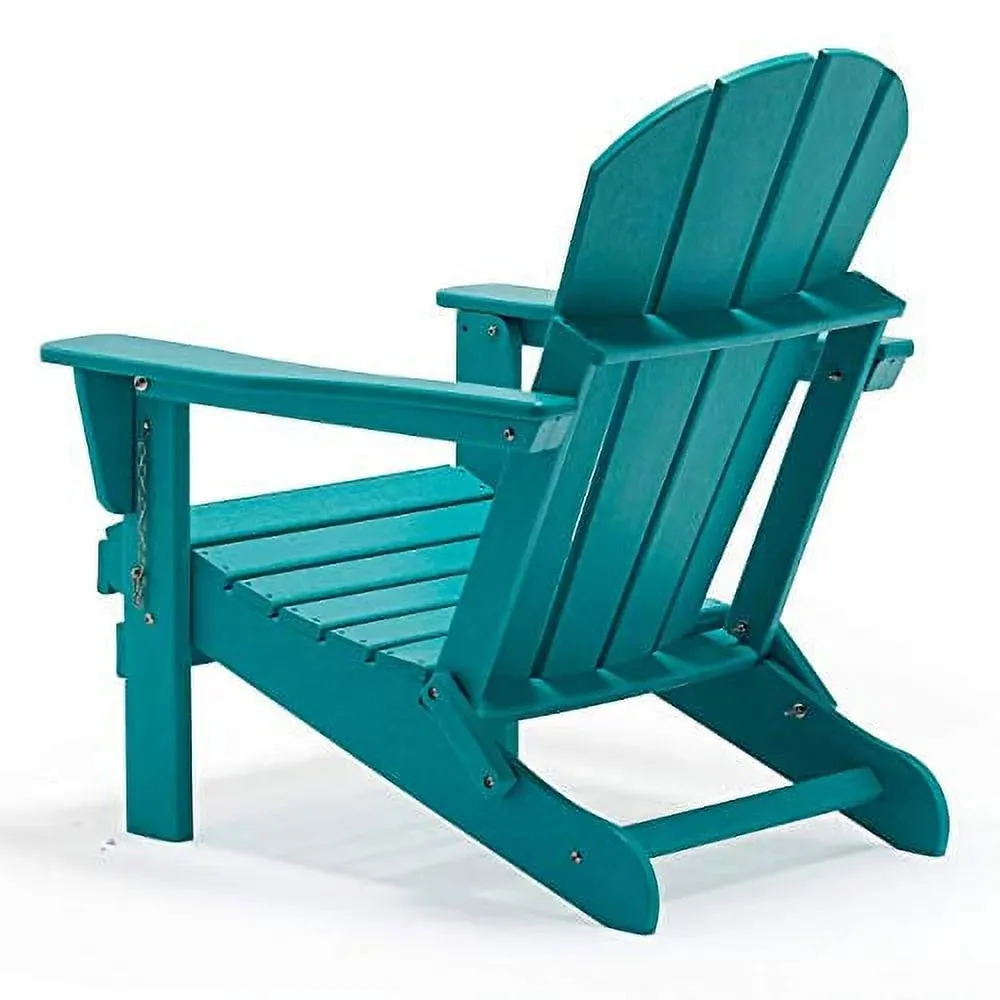Westintrends Outdoor Folding HDPE Adirondack Chair, Patio Seat, Weather Resistant, Turquoise