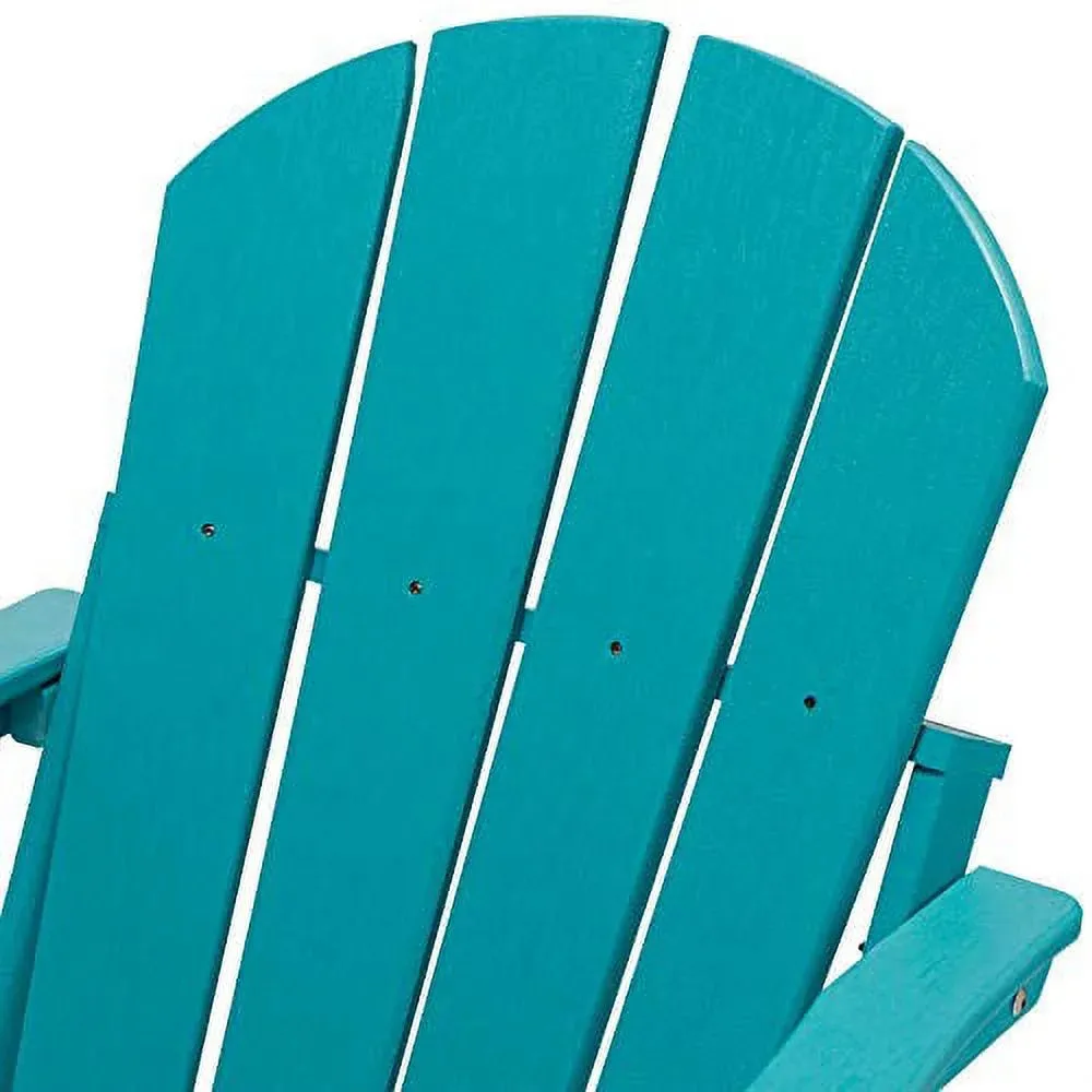 Westintrends Outdoor Folding HDPE Adirondack Chair, Patio Seat, Weather Resistant, Turquoise